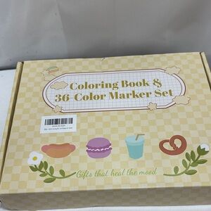 Coloring Book & 36 Color Marker Set NWT